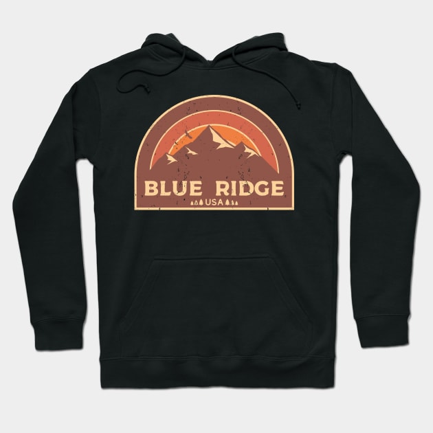 Vintage Blue Ridge Mountains Design Hoodie by dk08